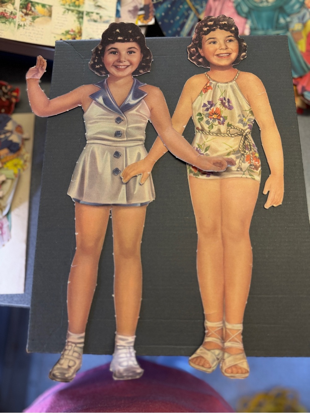 Girls' Theater Costume Set in Cream and Floral - Brand Unspecified